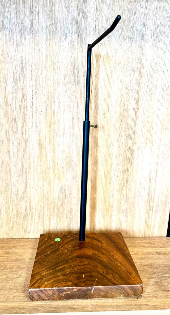 “J” Custom Steel & Wood Retail Display Stand – Adjustable Height